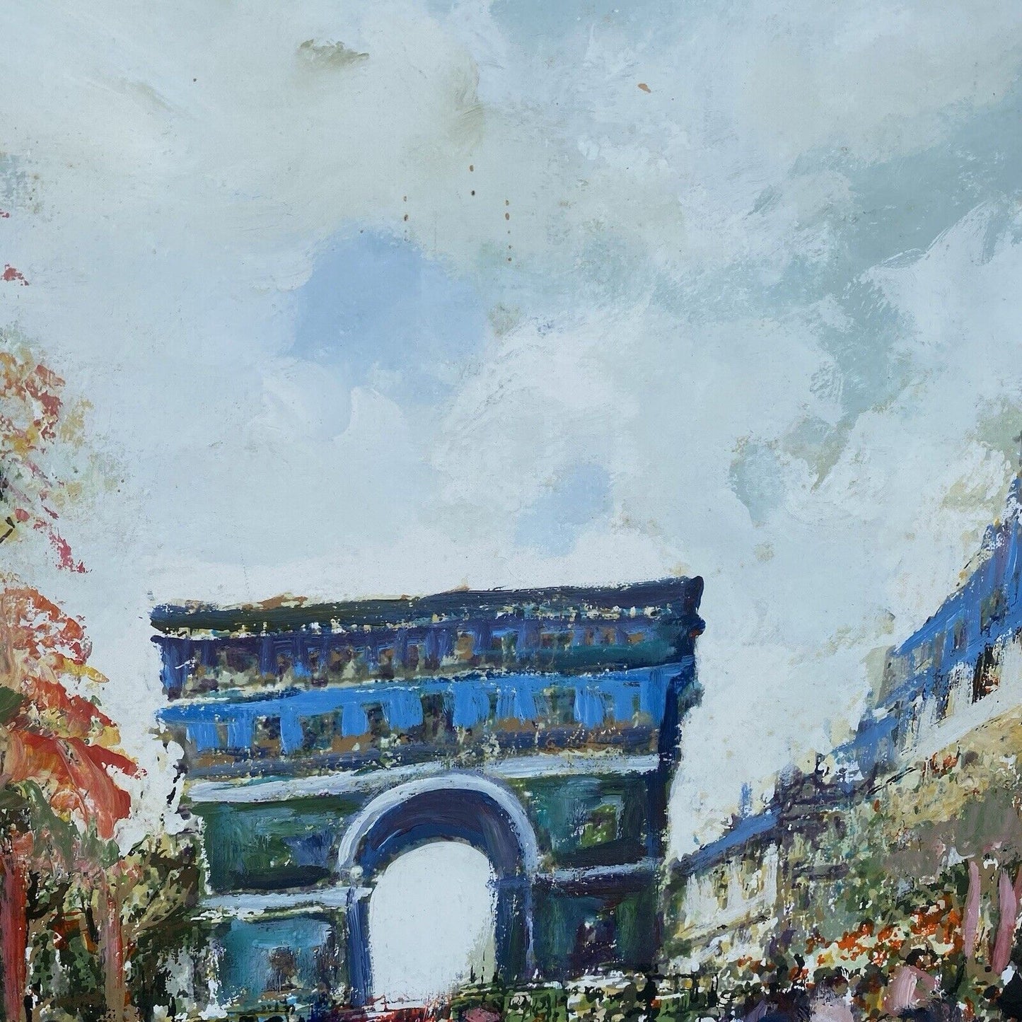 Framed Painting Original Champs-Élysées Avenue in Paris, France Elysee On Canvas