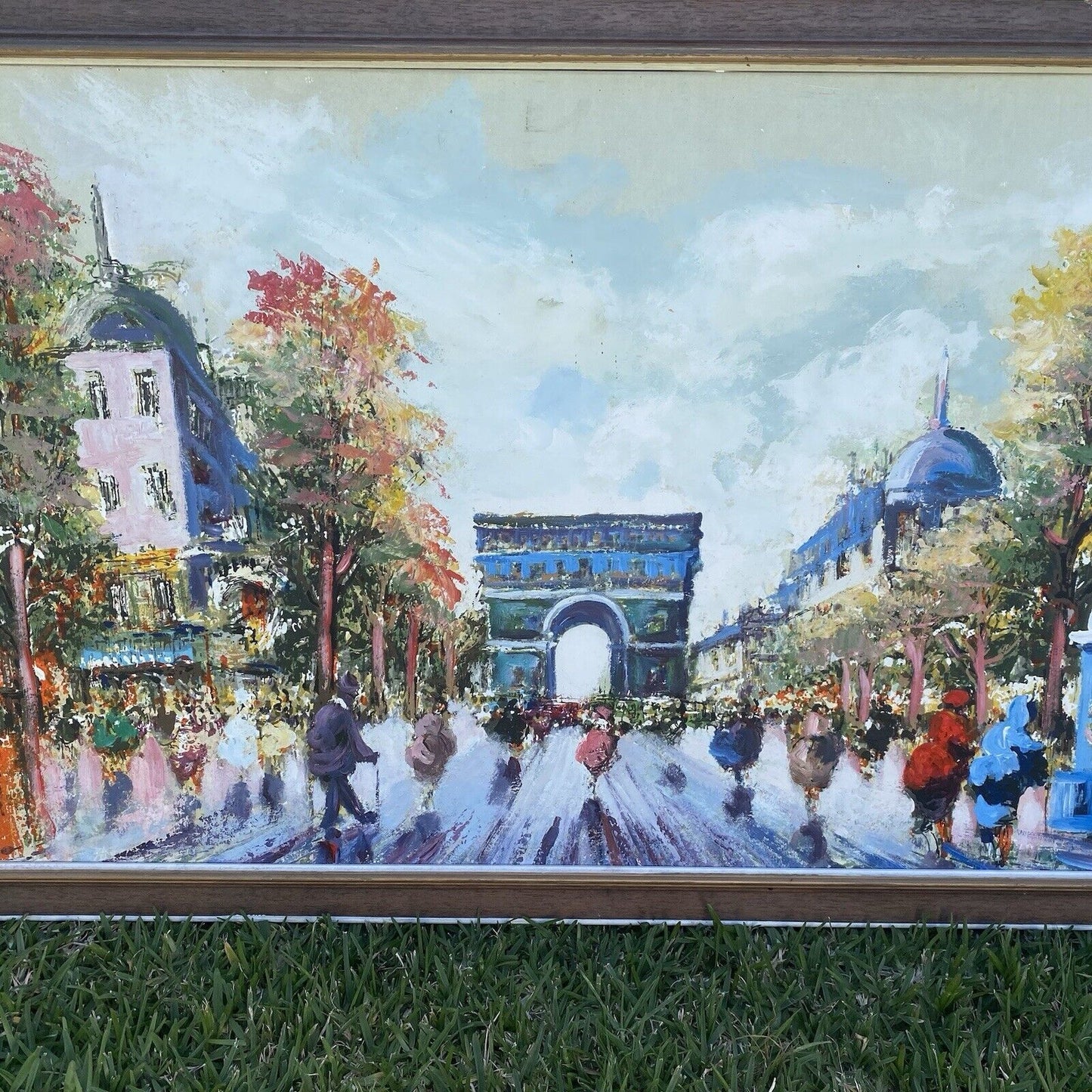 Framed Painting Original Champs-Élysées Avenue in Paris, France Elysee On Canvas