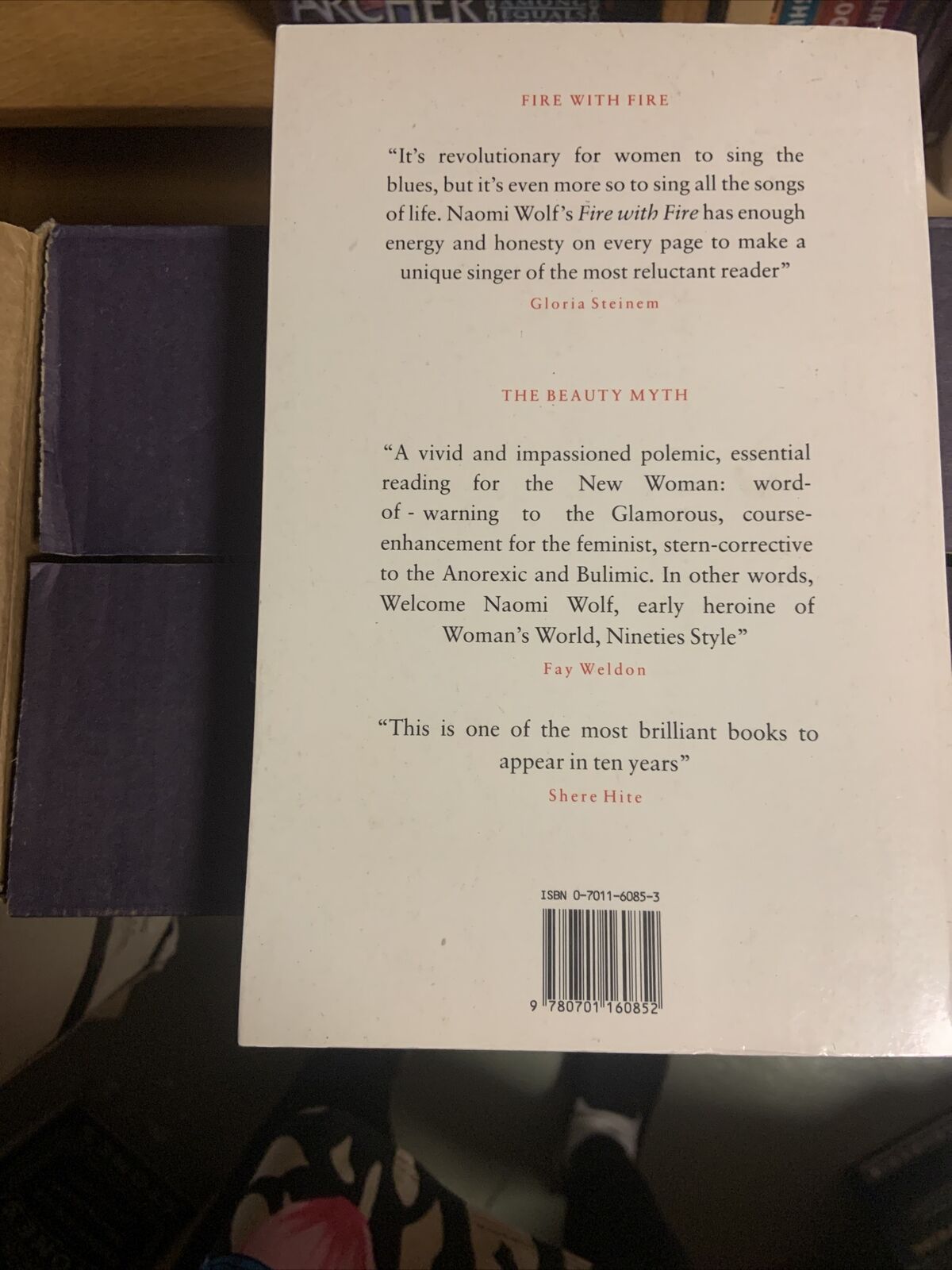 FIRE WITH FIRE by Naomi Wolf Large Chatto & Windus Female Power PB Book