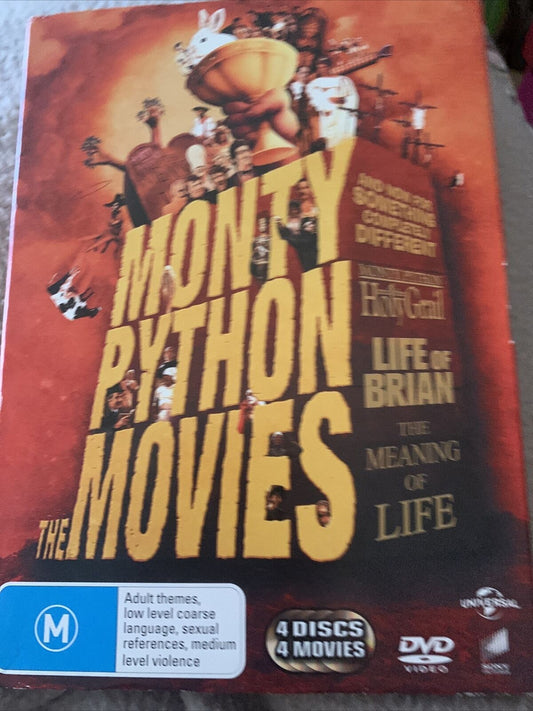 DVD 4 Disc The MONTY PYTHON MOVIES Life Of Brian+Holy Grail+Meaning Of Life+ R4