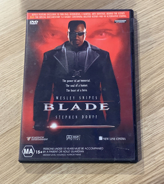 DVD BLADE 1999 R4 PAL Marvel Wesley Snipes Stephen Dorff Action Special Features