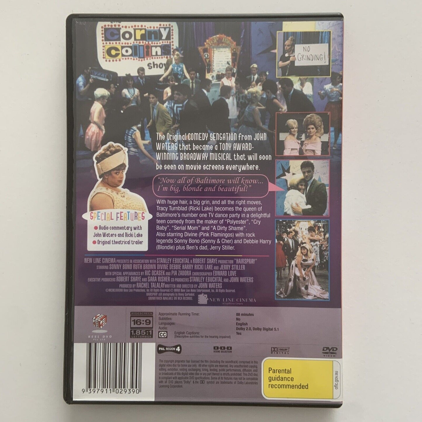 DVD HAIRSPRAY Widescreen Sonny Bono Divine Debbie Harry Ricki Lake Musical Comed