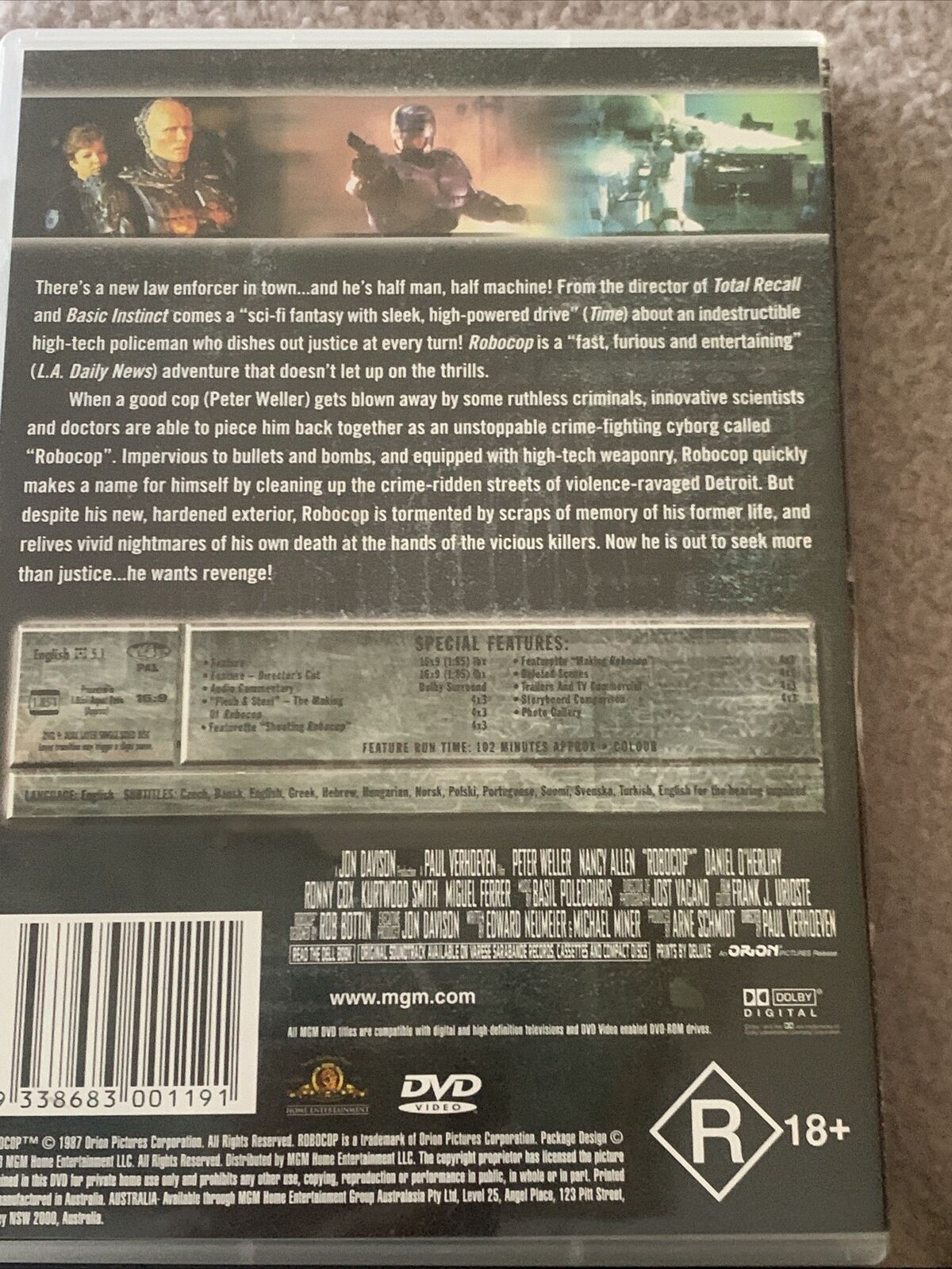 DVD ROBOCOP Special Edition 1987 SciFi Action Peter Weller Nancy Allen R 4