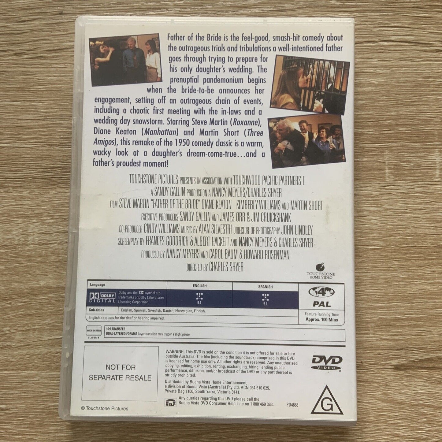 DVD FATHER OF THE BRIDE 1991 Diane Keaton Steve Martin Comedy Cult Classic