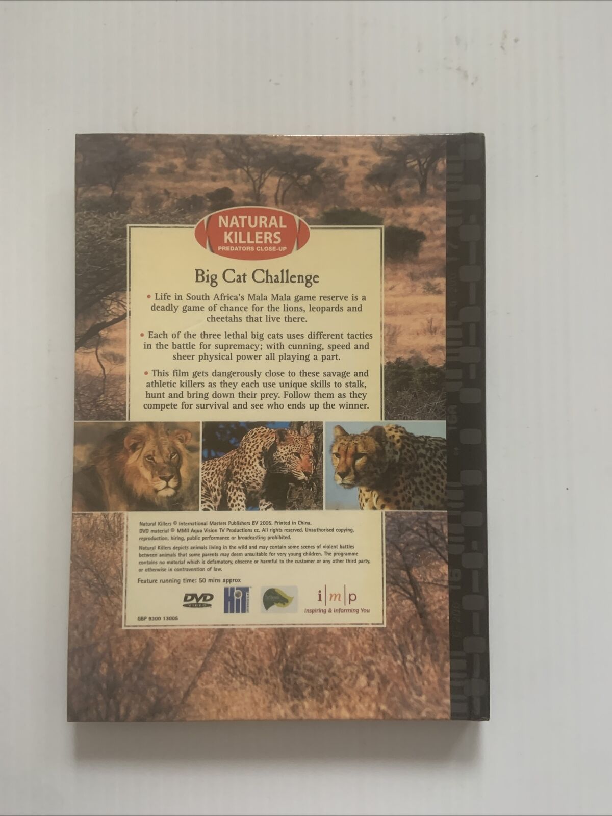 Book & DVD BIG CAT CHALLENGE Natural Killers Predators Close Up Documentary 2005