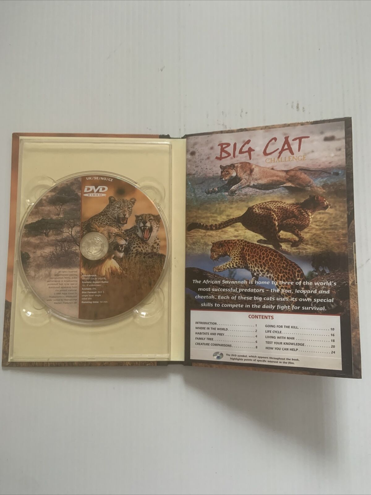 Book & DVD BIG CAT CHALLENGE Natural Killers Predators Close Up Documentary 2005
