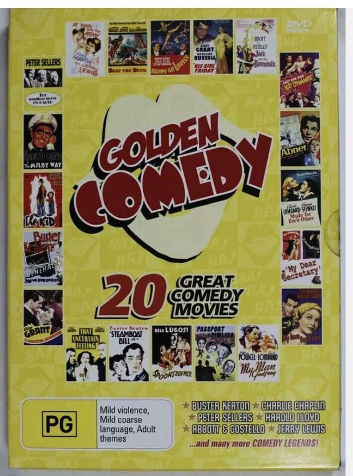 DVD 4 Disc Golden Comedy 20 Great Comedy Movies 2 Cases Slip Case
