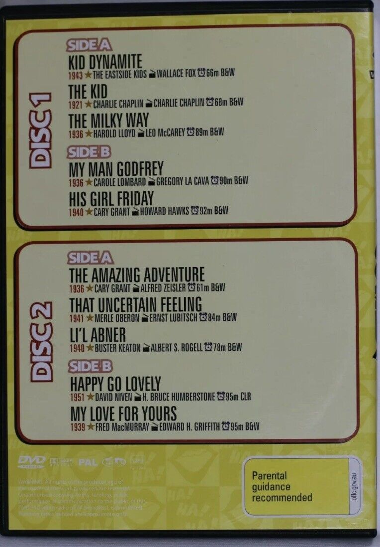 DVD 4 Disc Golden Comedy 20 Great Comedy Movies 2 Cases Slip Case