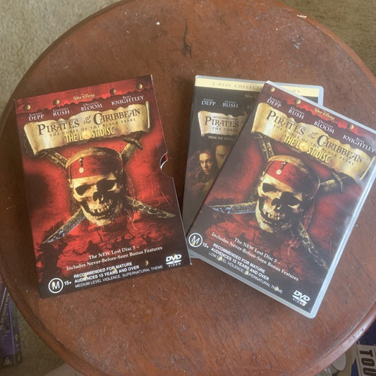 Pirates Of The Caribbean The Curse Of The Black Pearl + Lost DVD 3 Disc Set