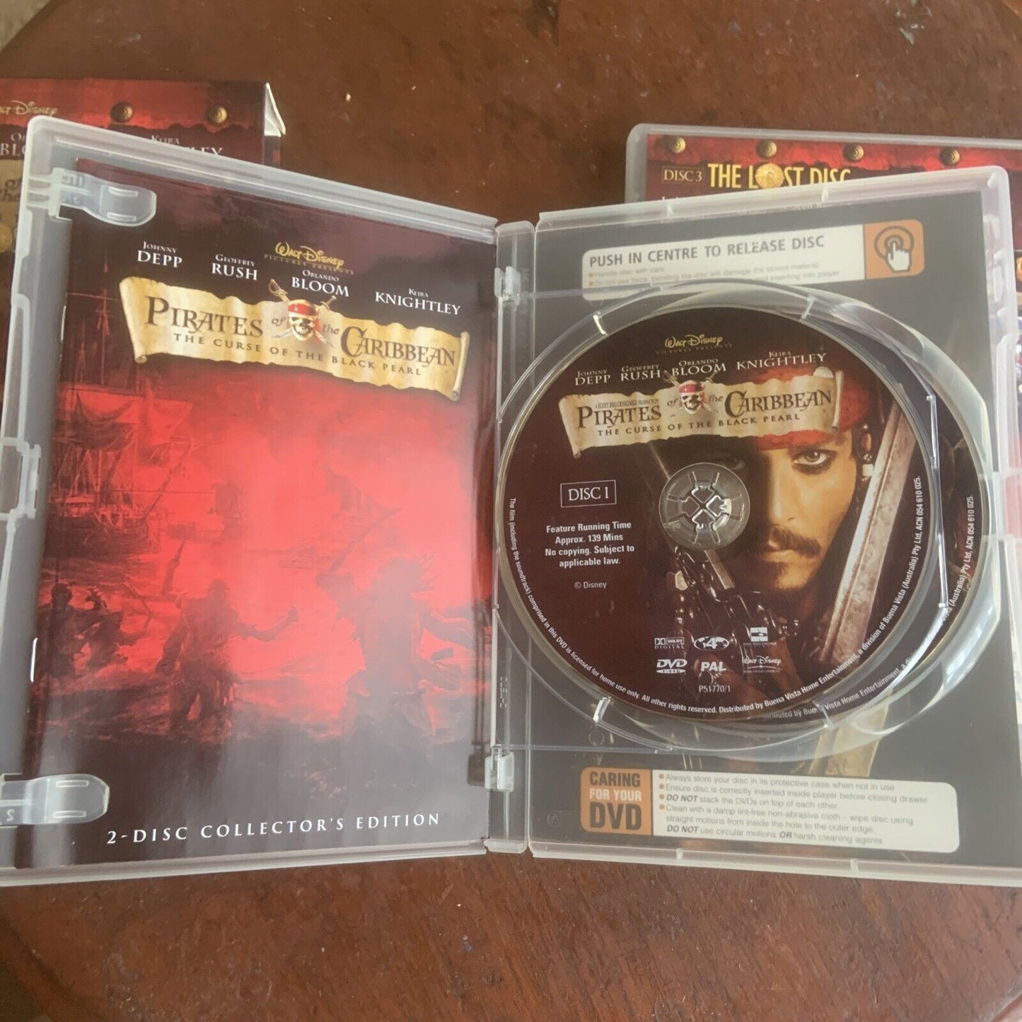 Pirates Of The Caribbean The Curse Of The Black Pearl + Lost DVD 3 Disc Set