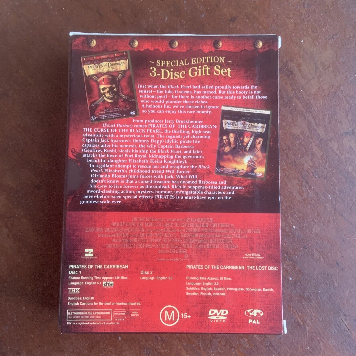 Pirates Of The Caribbean The Curse Of The Black Pearl + Lost DVD 3 Disc Set