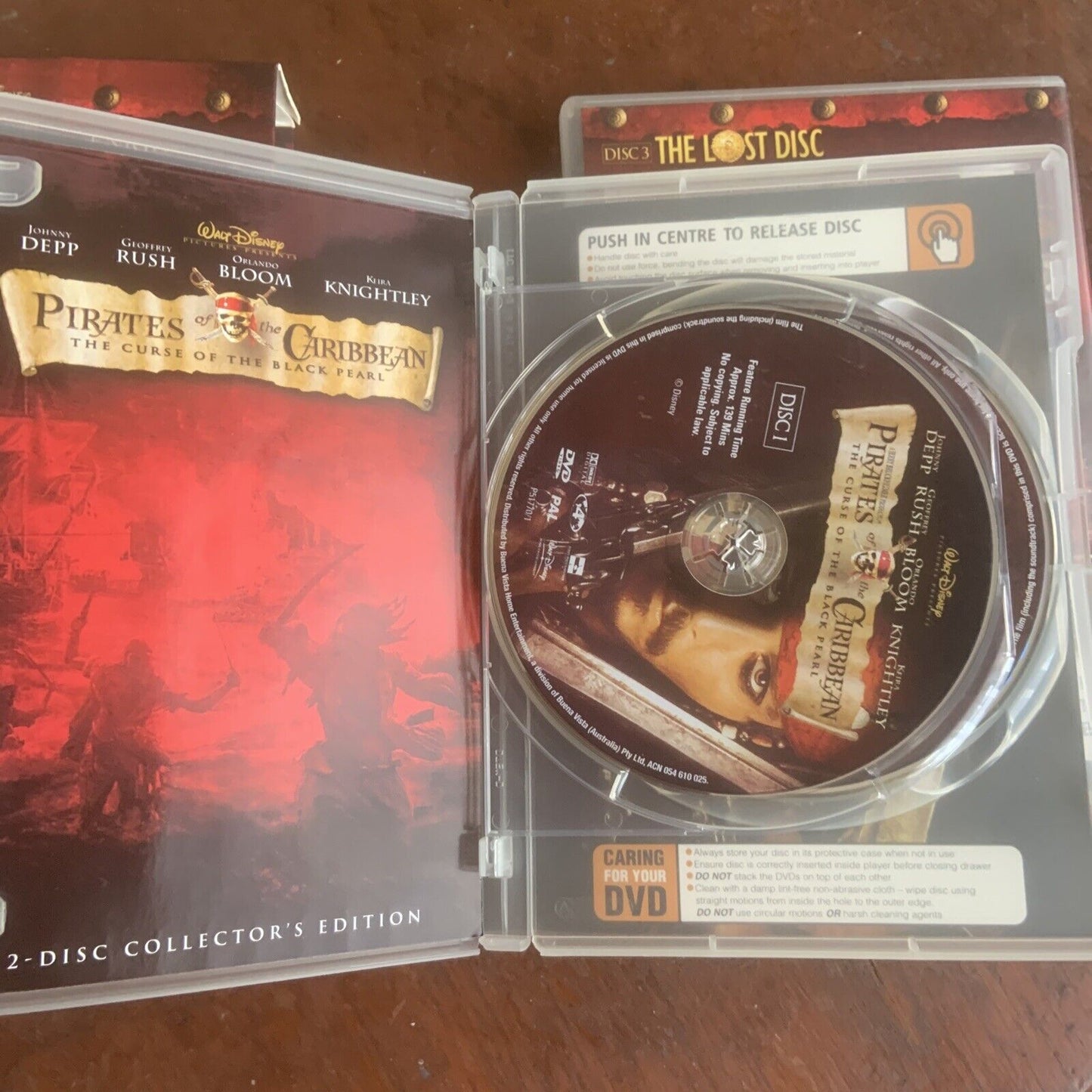 Pirates Of The Caribbean The Curse Of The Black Pearl + Lost DVD 3 Disc Set
