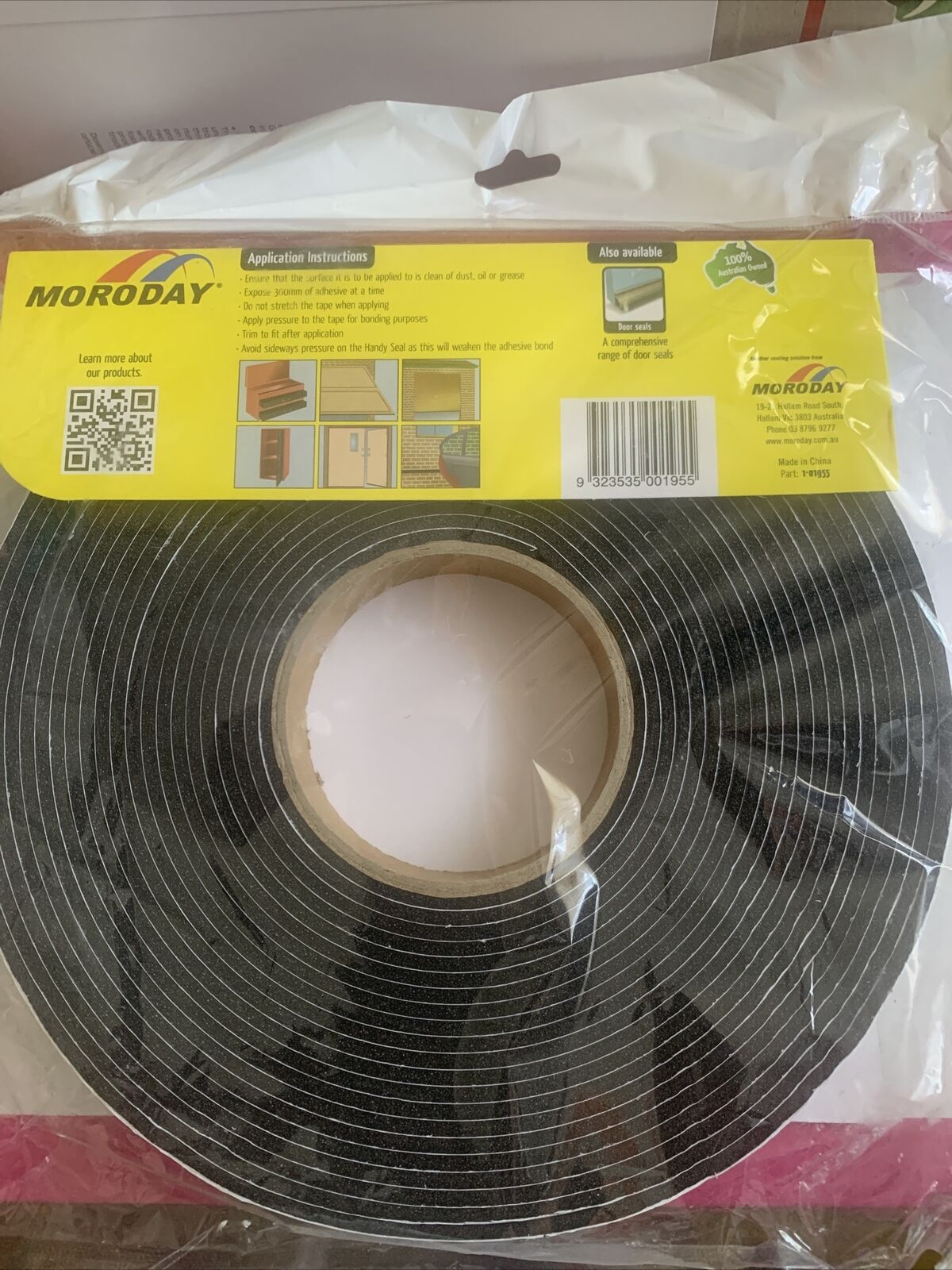 MORODAY PE Foam Tape 24 x 3mm x 10m Grey SELF ADHESIVE Energy Saver Sealed NEW