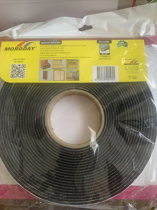MORODAY PE Foam Tape 24 x 3mm x 10m Grey SELF ADHESIVE Energy Saver Sealed NEW