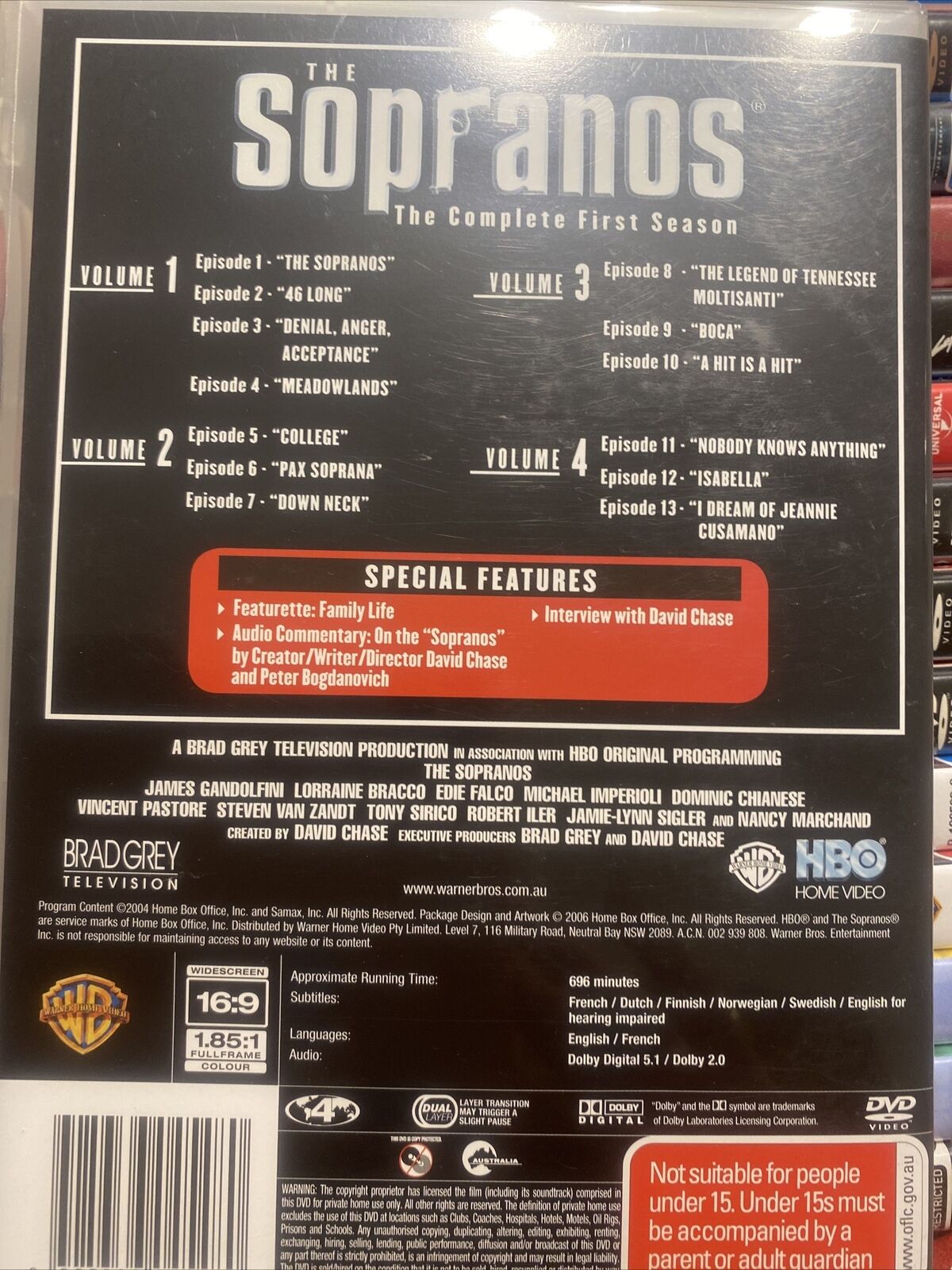 DVD THE SOPRANOS The Complete First Season 1 Australia R4 4 Disc Set