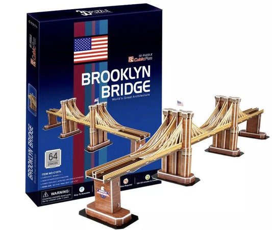 Magic Puzzle BROOKLYN BRIDGE USA 3D Paper Toy Model  64 Pieces Sealed NEW