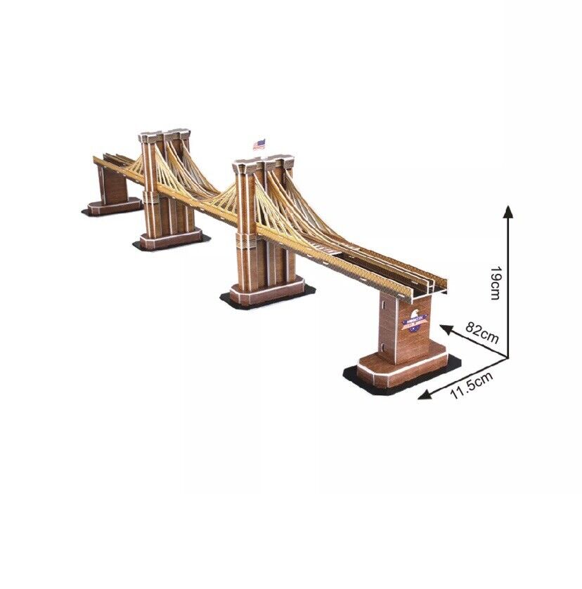 Magic Puzzle BROOKLYN BRIDGE USA 3D Paper Toy Model  64 Pieces Sealed NEW
