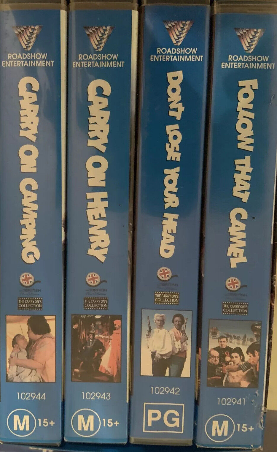 4 VHS Box Set CARRY ON AGAIN Carry On Henry That Camel Your Head Camping PG M15+