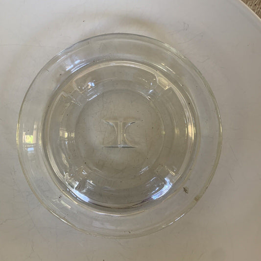 ASHTRAY Thick Round Glass K K Logo Cigarettes Cigar Memorabilia Logo Vintage