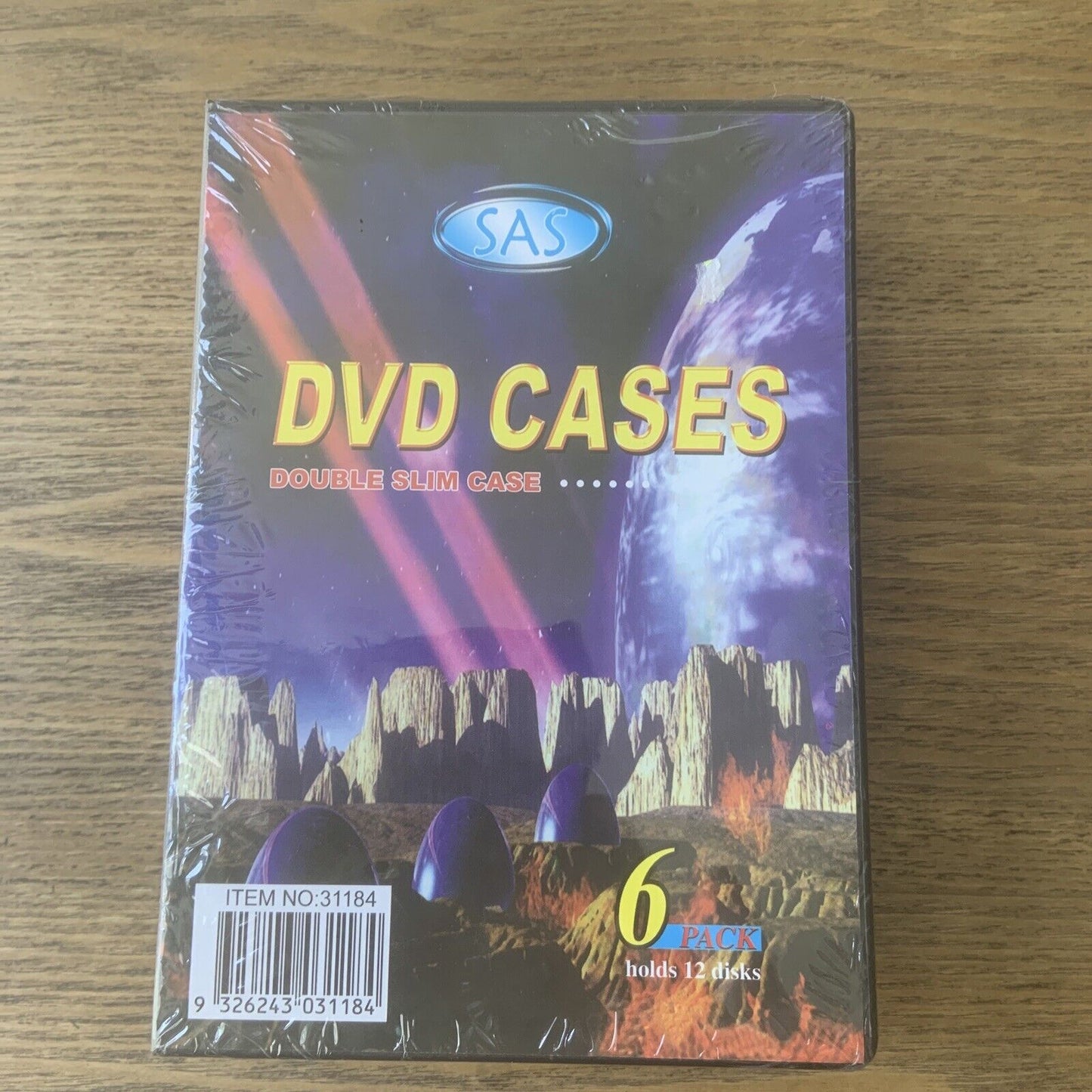 SAS CD DVD Cover x6 Double Black 7mm Slim Quality Slimline Spine Disc Case NEW