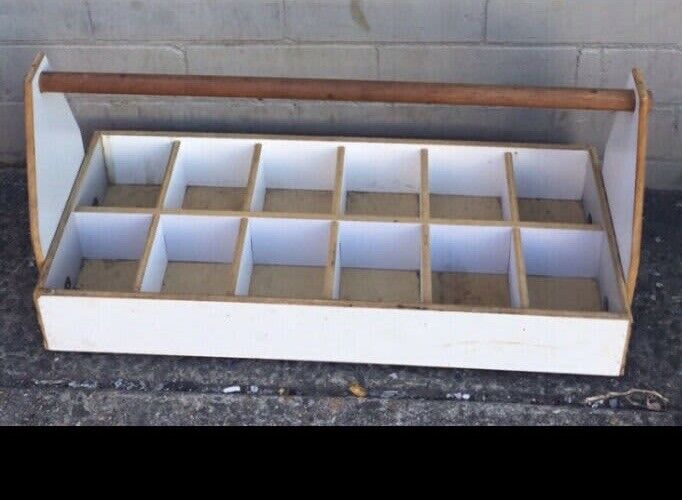 Tool Box Vintage 66cm Wooden Steel Trim Craft Storage Box ToolBox Carry Case