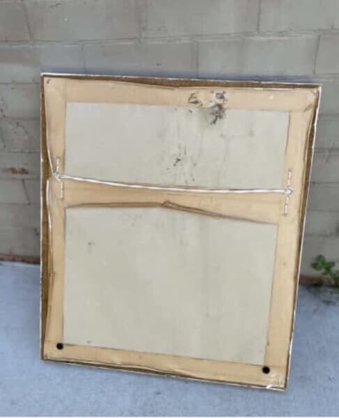 LEADLIGHT MIRROR Teddy Bear In Window Design Handmade 57 cm White Timber Framed