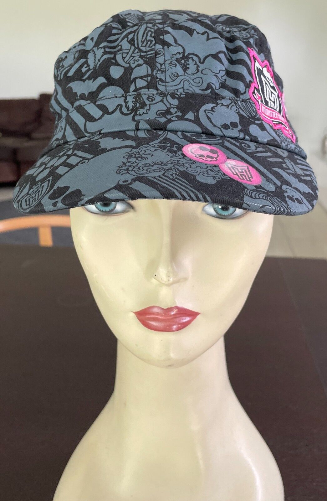 MONSTER HIGH Girls Cap Grey & Black Adjustable Brim Hat ONE SIZE