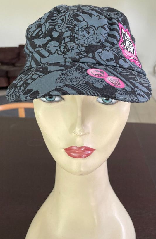 MONSTER HIGH Girls Cap Grey & Black Adjustable Brim Hat ONE SIZE
