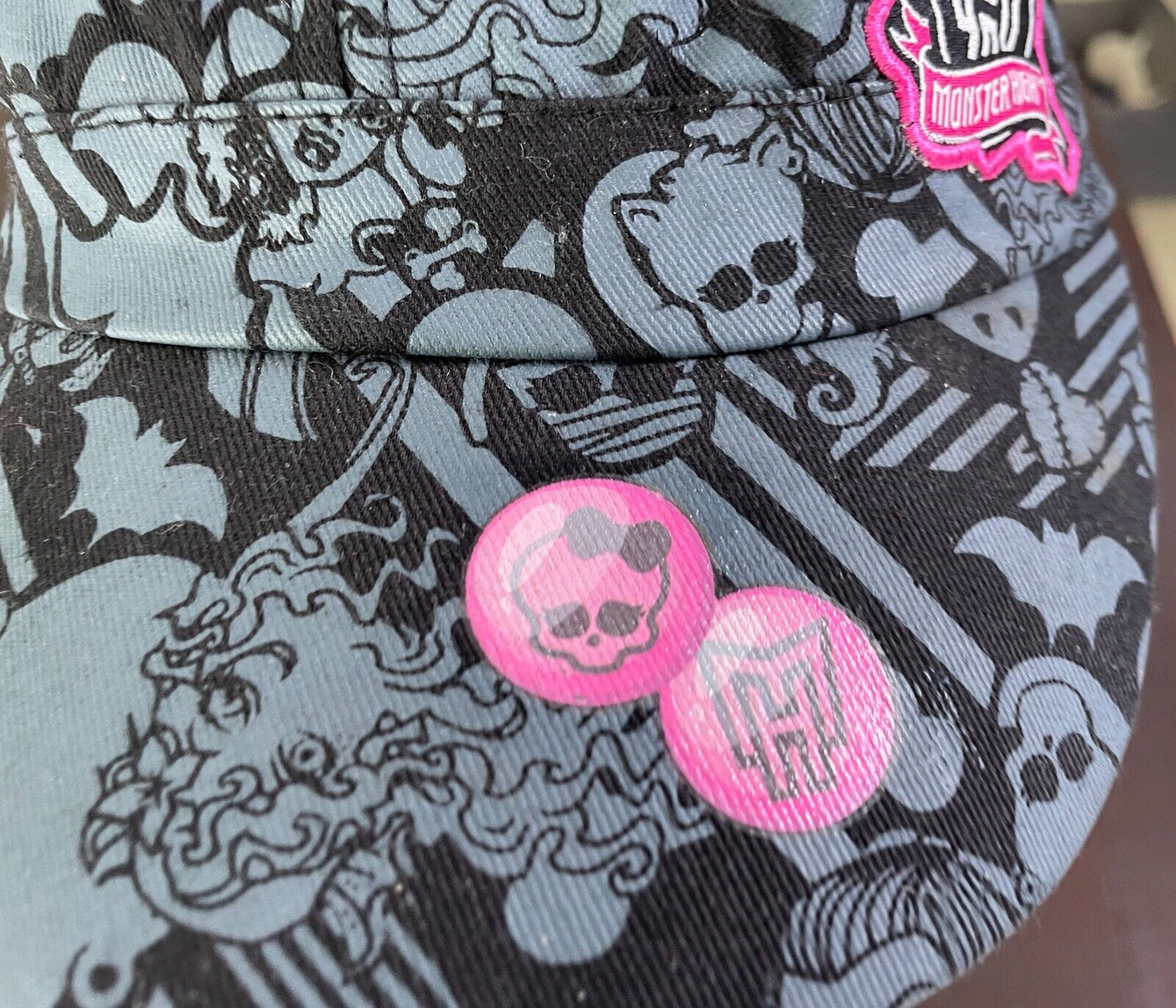 MONSTER HIGH Girls Cap Grey & Black Adjustable Brim Hat ONE SIZE