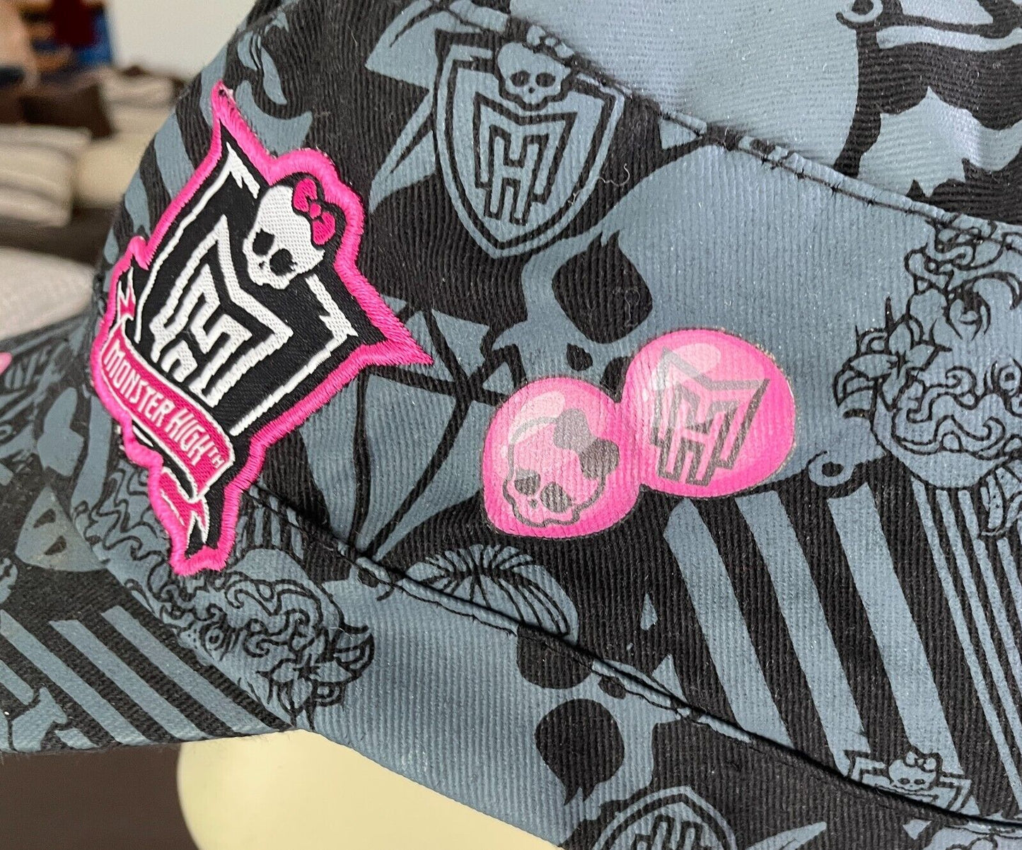 MONSTER HIGH Girls Cap Grey & Black Adjustable Brim Hat ONE SIZE