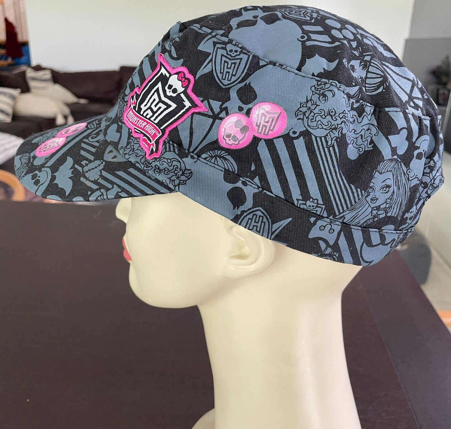 MONSTER HIGH Girls Cap Grey & Black Adjustable Brim Hat ONE SIZE