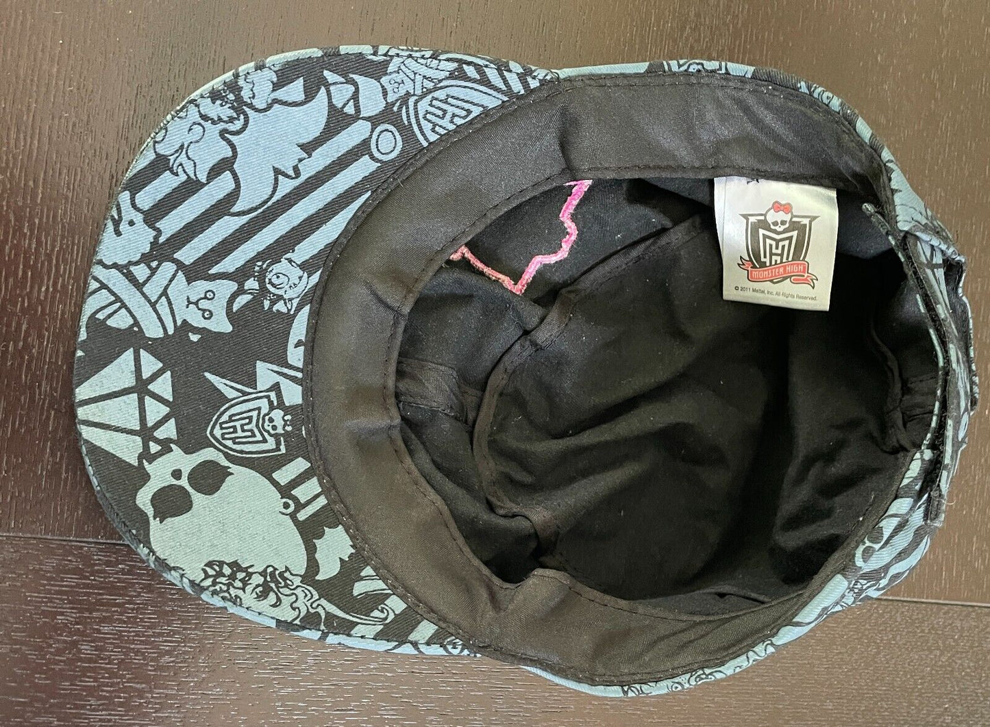 MONSTER HIGH Girls Cap Grey & Black Adjustable Brim Hat ONE SIZE