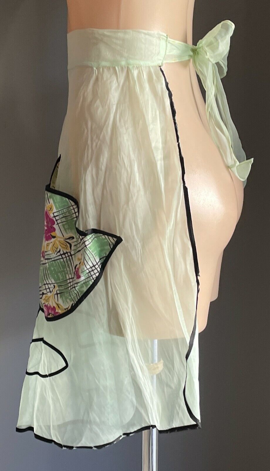 HMS Pinafore Vintage Kitchen Apron 1940's Tulip Cotton Pocket Voile  Sz 10  14