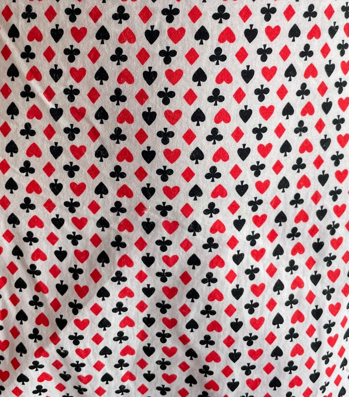 HALF APRON 1950's Look Small Card Deck Suit Print Ribbon Tie Sz 8 NEW NOS Vtg