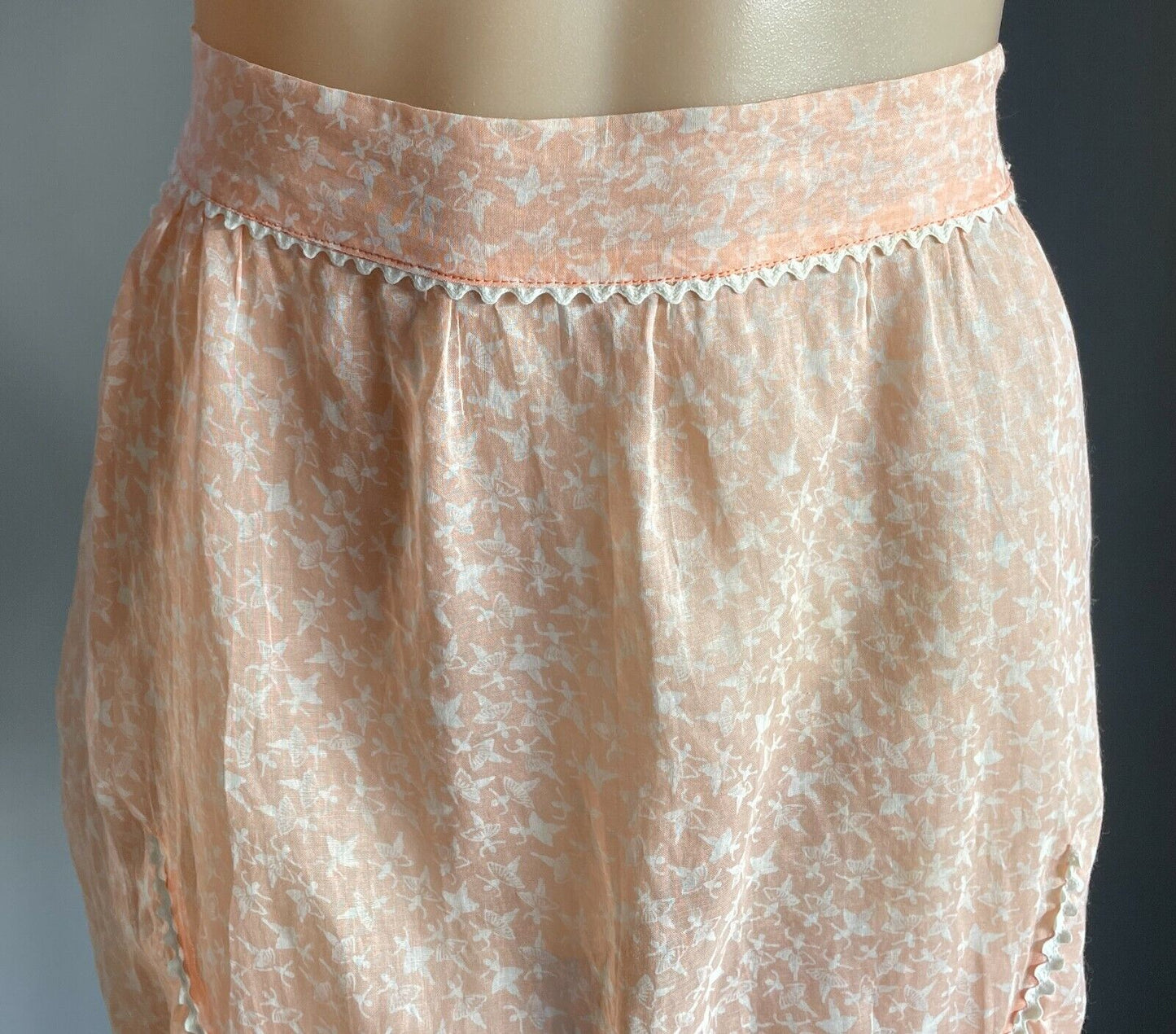 HALF APRON 1960's Orange White Ballerina Waist Tie Size 8 10 Rikrak NEW NOS Vtg