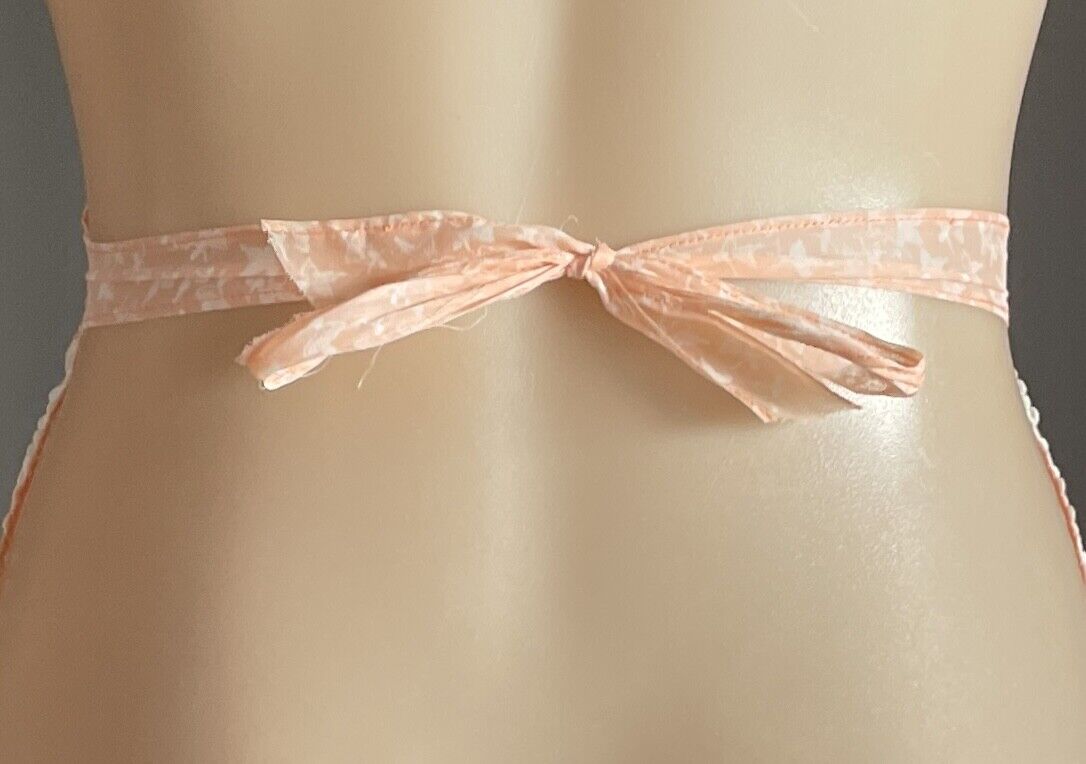 HALF APRON 1960's Orange White Ballerina Waist Tie Size 8 10 Rikrak NEW NOS Vtg