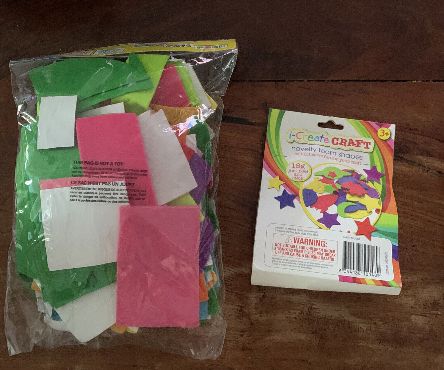 New 2 Packs Fabric Felt Pieces DIY Crafts Mixed Colour + Novelty Foam Shapes