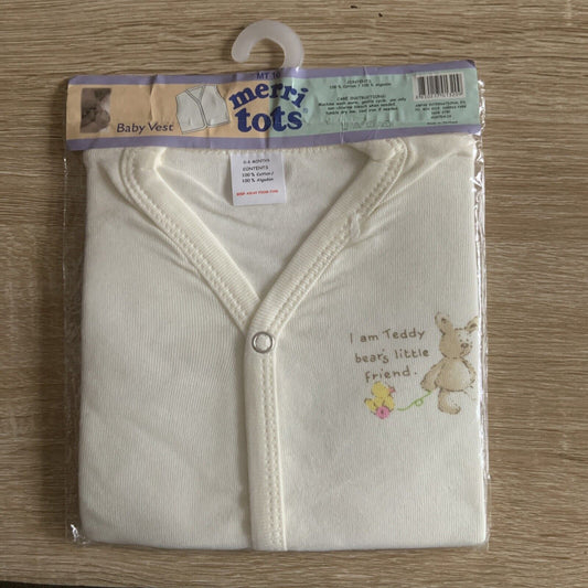 MERRI TOTS Baby Vest Printed Cotton Underwear Toddler Vest Kids 0 6 Mths NEW