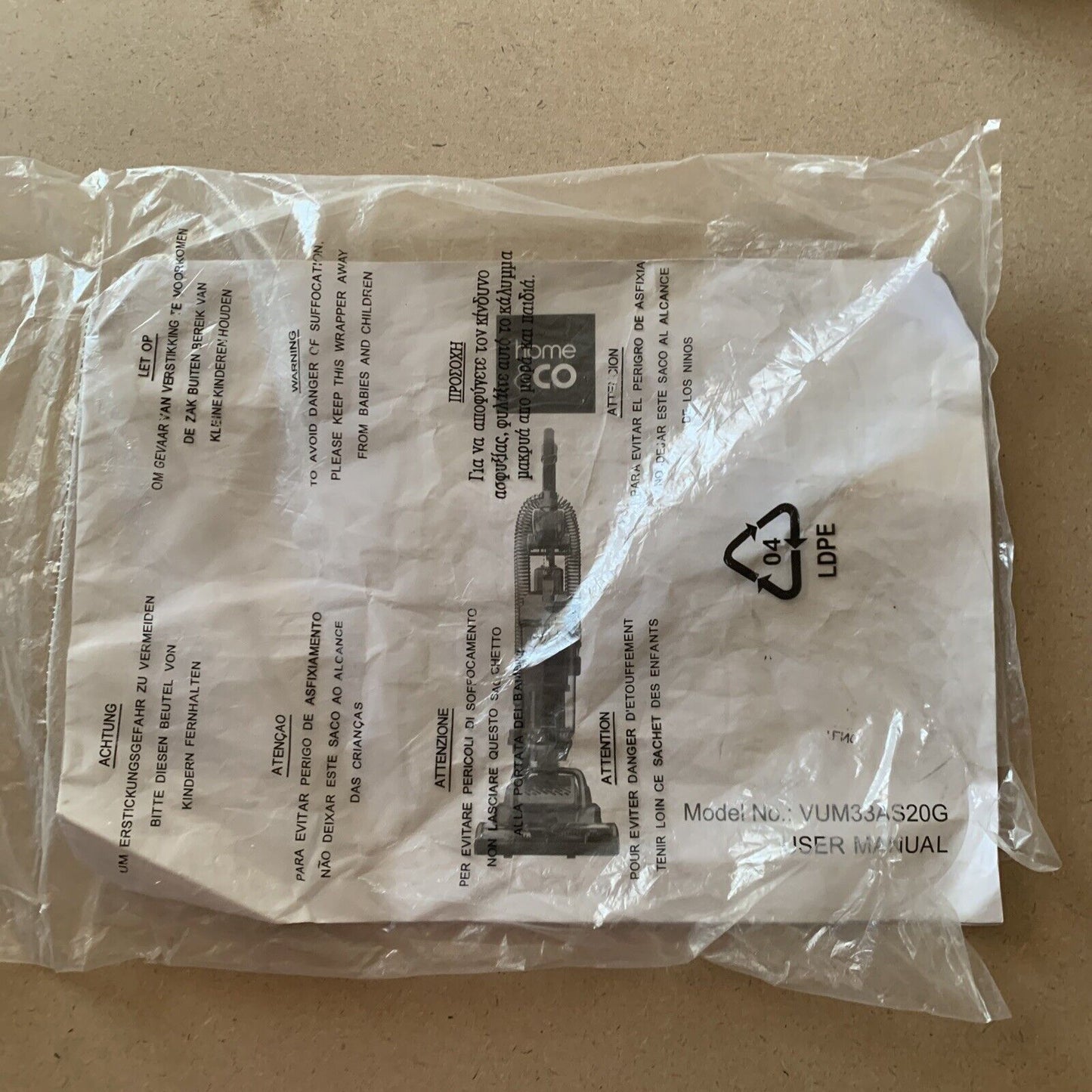 User Manual Guide for Home & Co VUM33AS20G Upright VACUUM CLEANER NEW