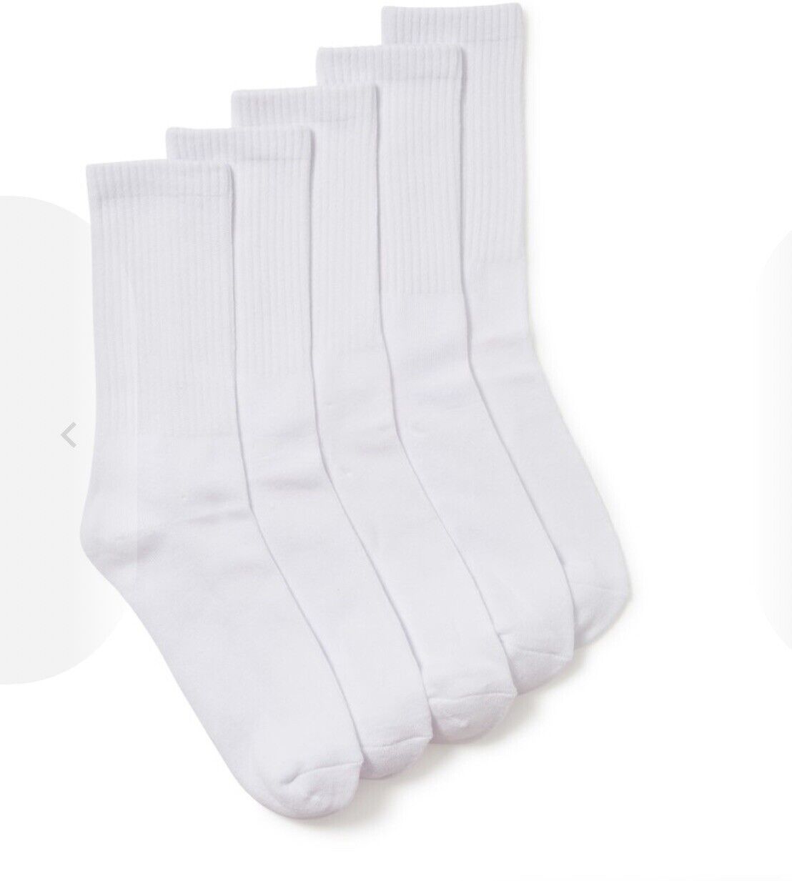 New B COLLECTION 5 Pack White CREW SOCKS Kids Size 13-3 School Cotton Blend