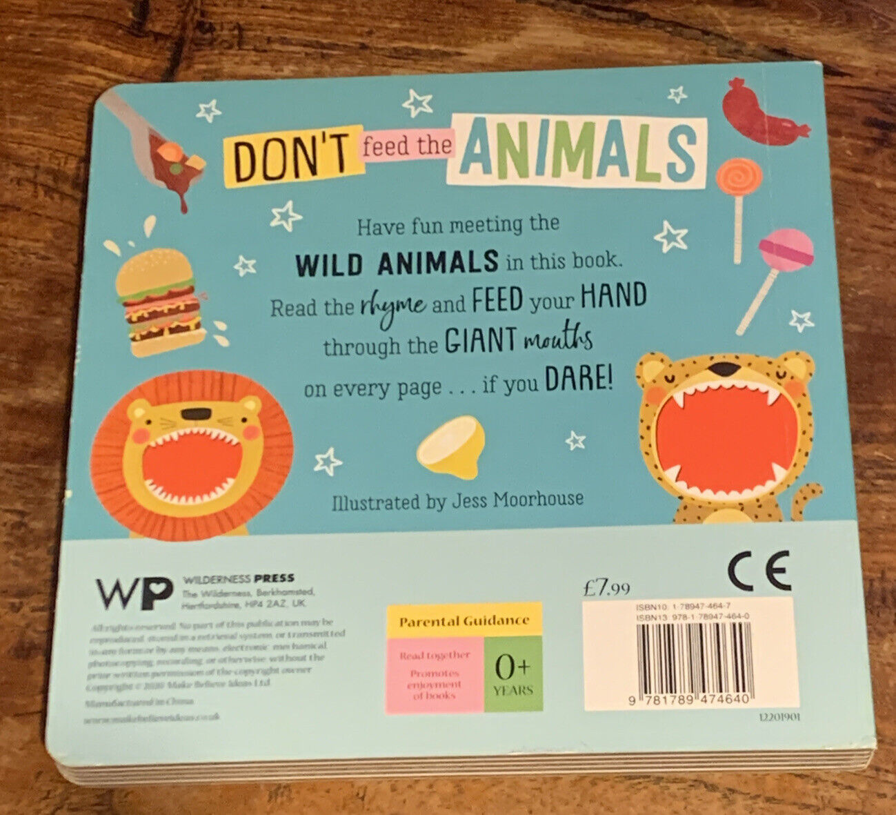 Kids Board Book DON’T FEED THE ANIMALS Wilderness Press 2020 Make Believe Book