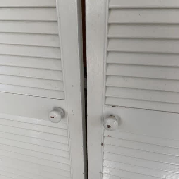 Vtg Pair White Louvre Doors 2030x610 mm Window Shutters Louvres Cladding *Read