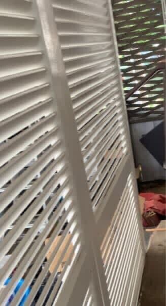 Vtg Pair White Louvre Doors 2030x610 mm Window Shutters Louvres Cladding *Read