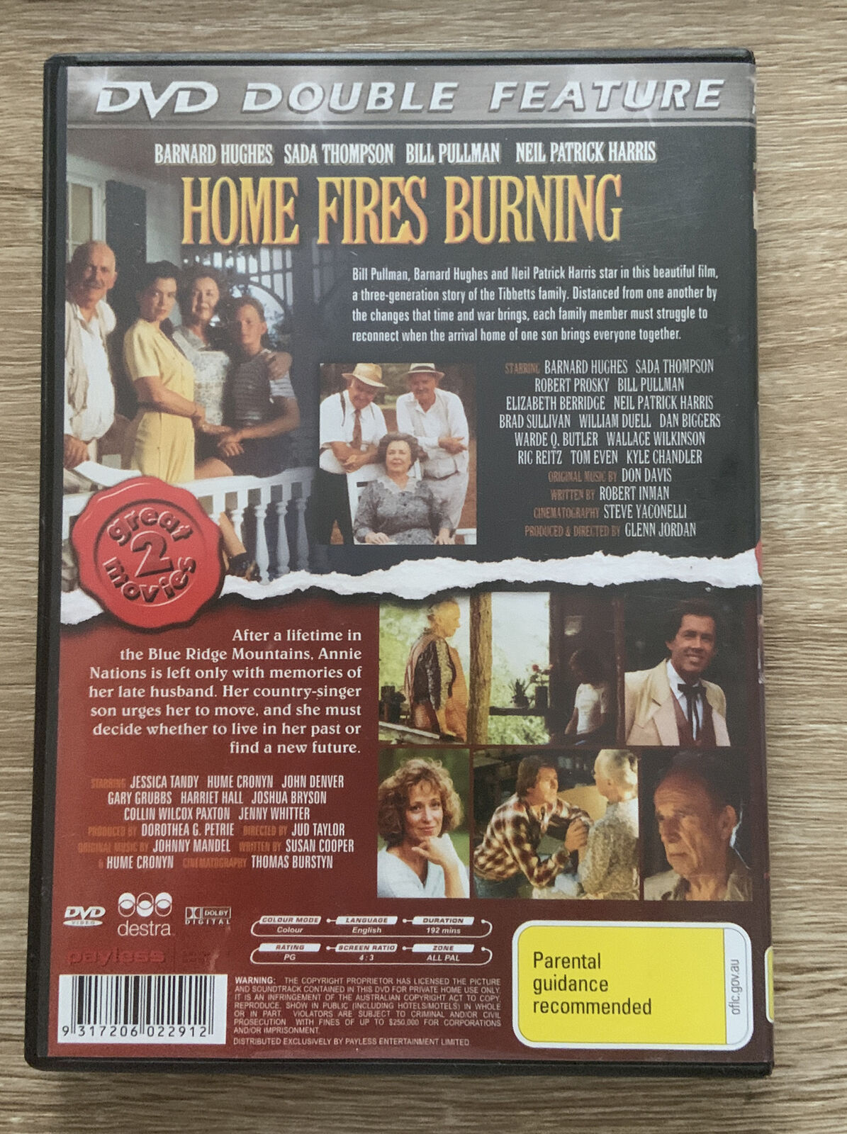 DVD HOME FIRES BURNING| FOX FIRE Double Feature Movie Tandy Denver Cronyn NEW