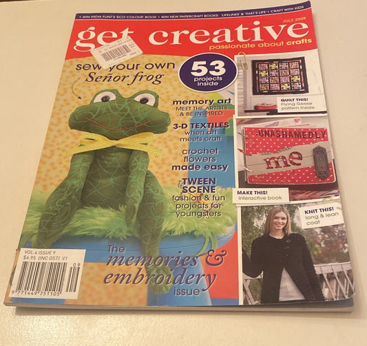 PB Get Creative Magazine Passionate About Crafts July 2008 Vol 4 Issue 9 NEW