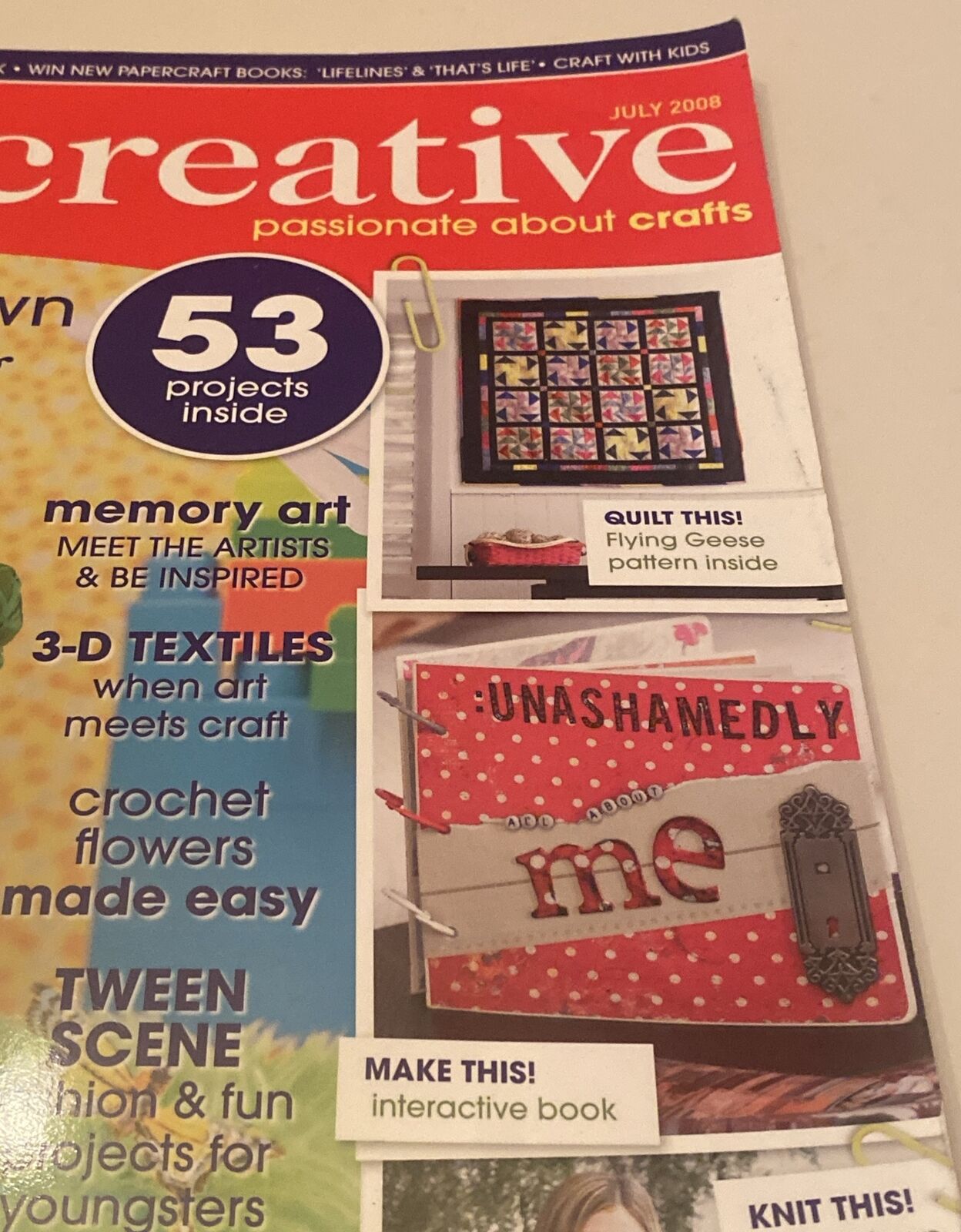 PB Get Creative Magazine Passionate About Crafts July 2008 Vol 4 Issue 9 NEW