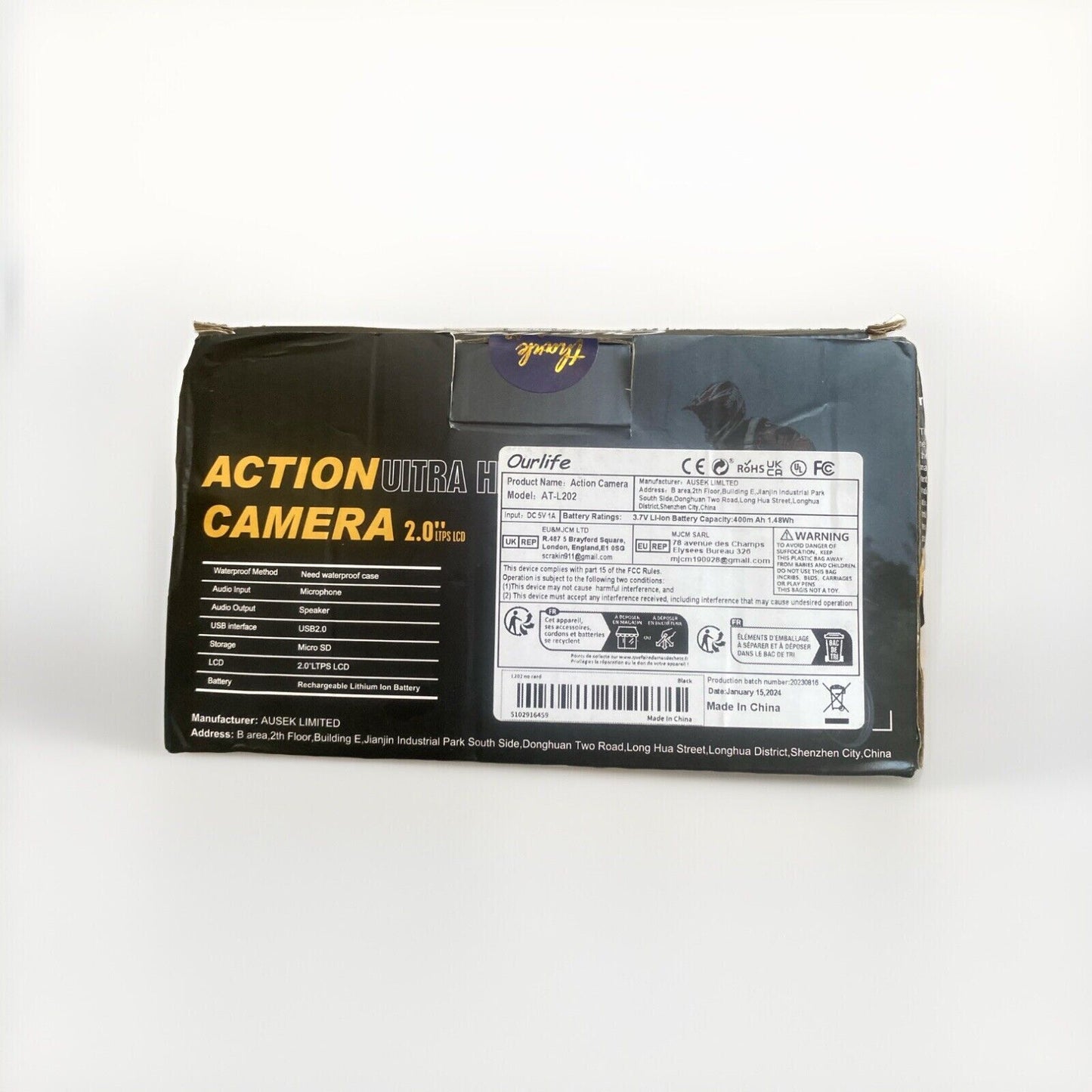 Sports Action Camera Full HD 1080P 2.0” One Life Austek Waterproof NEW Box