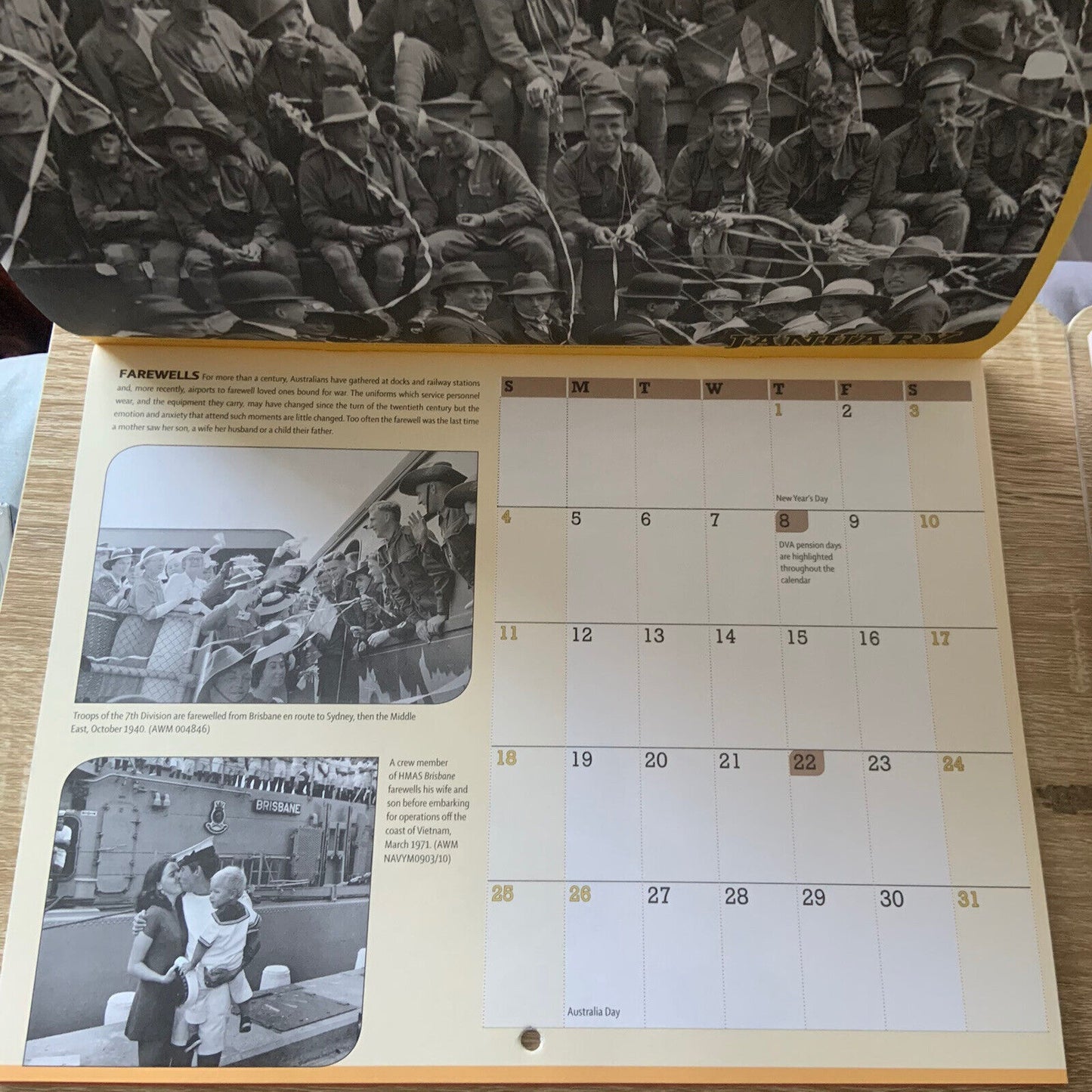 2014 ANZACS Wall Calendar Iconic Wartime Australians Dept of Veteran Affairs NEW