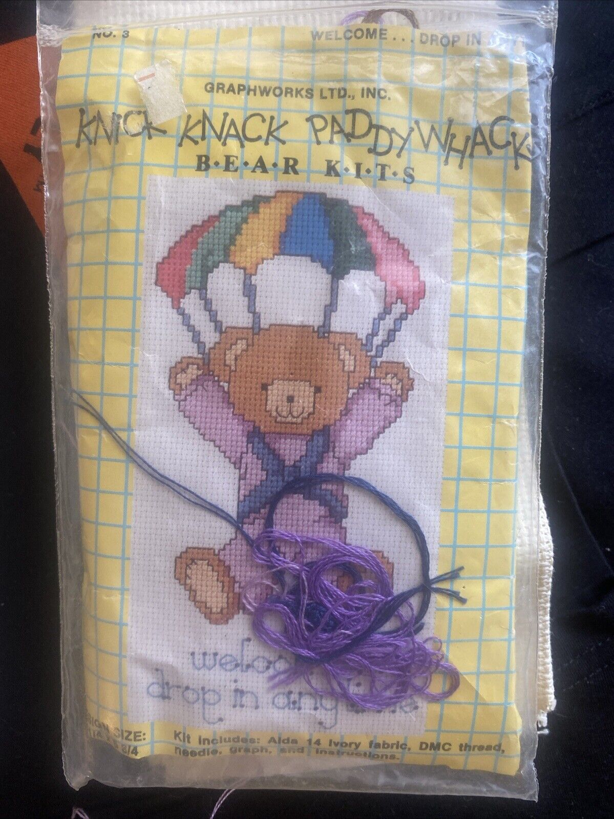Knick Knack Paddy Whacks Cross Stitch Bear Kits No 3 Drop In Anytime - Started