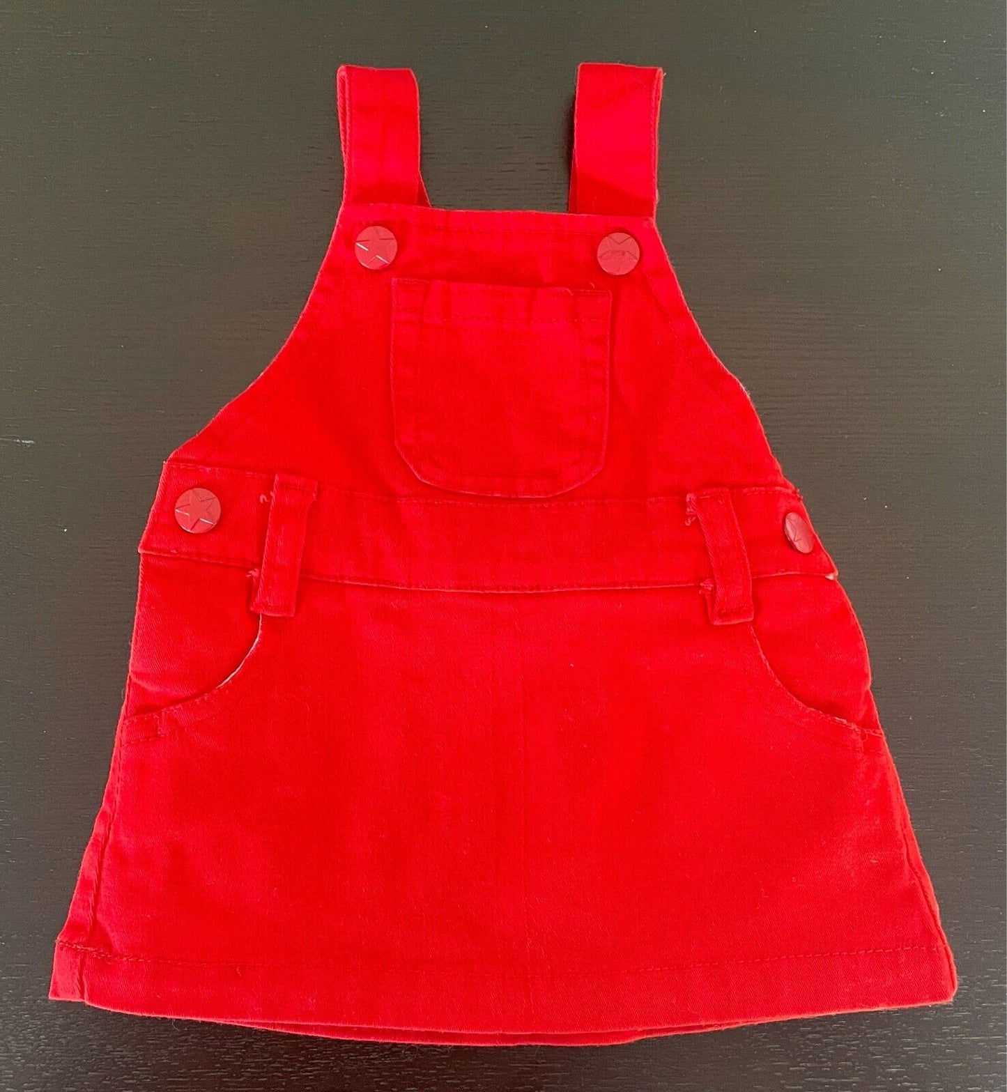 Baby Girl THE KIDSTORE Red Dress Dungaree Style Size 0 - 3 Months /Weight 6kgs